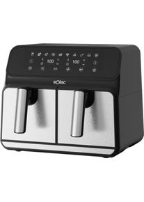 Solac Luftfritteuse mit zwei K&ouml;rben, ber&uuml;hrungssensitive Steuerung, programmierbar, ohne &Ouml;l, 11 Funktionen, Fritteuse, Schwarz