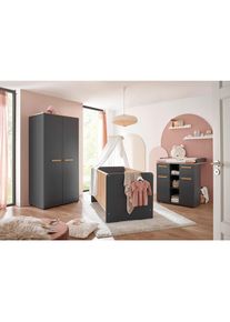 My Baby Lou Babyzimmer, Graphitfarben, Eiche Artisan, Holz, Holzwerkstoff, Buche, 1 F&auml;cher, 2 Schublade(n) Schubladen, h&ouml;henverstellbar, Lattenrost inklusive, Schlupfsprossen, Babym&ouml;bel & Kinderm&ouml;bel, Babyzimmer, Babyzimmer-Serien