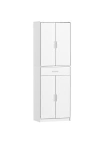 HOMCOM Kitchen cabinet, 3-level adjustable shelves, particleboard, MDF, lots of storage, White | Aosom Ireland
