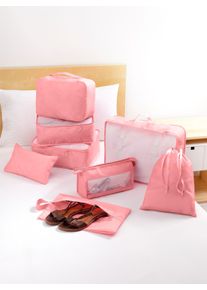 unisex Koffer Organizer 8tlg in roze ,maat 0, WITT, 100% Polyester