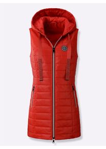 Dames Lange bodywarmer, met wijdteregeling op taillehoogte in rood ,maat 38, WITT, 100% Polyester