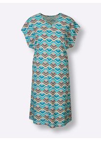 feel good Damen Sommerkleid in t&uuml;rkis-violett-bedruckt ,Gr&ouml;&szlig;e 36/38, Witt, 50% Baumwolle, 50% Modal