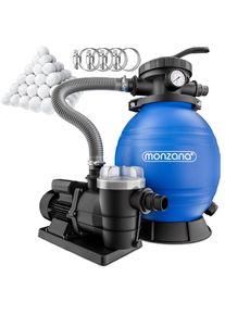 Monzana Depuradora piscina filtro de arena 9600 L/h 25L con prefiltro y bolas filtrantes