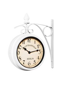 Deuba Reloj de Pared Estaci&oacute;n de Tren Blanco