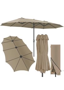 Kingsleeve Sombrilla de jard&iacute;n XXL doble taupe 460x270cm UV80+