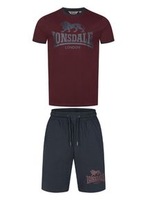 Lonsdale, M&aelig;nd, Joggingdragt ' MAIST ', M&oslash;rkebl&aring; / Carminr&oslash;d, St&oslash;rrelse 3XL