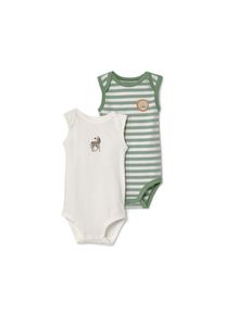 Tchibo - 2 Baby-Bodys mit Mitwachsfunktion - Baby - Gr. 62/68 - wei&szlig;/print