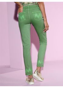 Dames 5-pocketsbroek met pailletten in appel ,maat 38, WITT, 56% Katoen, 19% Polyester, 14% Lyocell, 10% Viscose, 1% Elastan