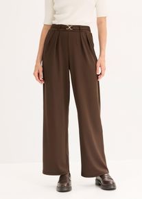 bonprix Jersey-Schlupfhose, braun, Gr.40/42 (M), Bequeme Hose mit modernem G&uuml;rtel