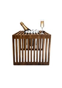 COOTAB Cooler Table Beistelltisch &raquo;3-in-1 Loungetisch mit Edelstahl-K&uuml;hler Mykonos 40 cm braun&laquo; 1 Stk. tlg. Wetterfest, Pflegeleicht, Hitzebest&auml;ndig