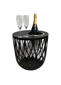 COOTAB Cooler Table Beistelltisch &raquo;4-in-1 Loungetisch mit Edelstahl-K&uuml;hler Dubai 45 cm schwarz&laquo; 1 Stk. tlg. Wetterfest, Pflegeleicht, Hitzebest&auml;ndig, 