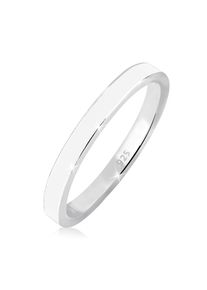 Elli Silberring &raquo;Ring Stapelring Basic Emaille 925 Silber&laquo; wei&szlig;, Gr&ouml;&szlig;e 54