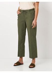 7/8-Hose Toni "Sue Wide 7/8", Damen, Gr. 42, N-Gr, khaki, Web, Obermaterial: 87% Baumwolle, 10% Polyamid, 3% Elasthan, unifarben, kn&ouml;chelfrei, Hosen 7/8-Hose, aus sommerlich leichtem Baumwollmix, mit Dehnbund