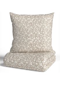 Bettw&auml;sche OTTO HOME "Mariby", beige, B/L: 135cm x 200cm, 1 Stk., 1 Stk., Renforc&eacute;, B/L: 80cm x 80cm, 2, Renforc&eacute;, Obermaterial: 100% Baumwolle, Bettw&auml;sche, Bettw&auml;sche, mit feinem Bl&uuml;mchen Design, skandinavisch, romantische Bettw&auml;sche