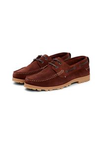 Bootsschuh Tommy Hilfiger "HILIFGER LIGHT SDE BOAT SHOE", Herren, Gr. 41, Leder, braun, Veloursleder, unifarben, Schuhe Bootsschuh, Schn&uuml;rschuh, Halbschuh mit Durchz&uuml;gen und &Ouml;sen