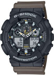 Chronograph Casio G-SHOCK, gr&uuml;n (dunkelbraun, schwarz), Armbanduhren, Damen, Chronograph, Quarzuhr,Armbanduhr,Herrenuhr,digital, bis 20 bar wasserd.Resinarmband