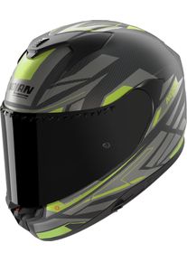 Nolan X-904 Ultra Carbon Rombo 349, full face helmet , color: Matt Carbon/Black/Dark Grey/Light Green , size: M