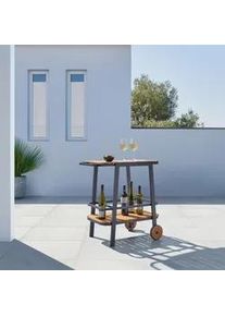 Servierwagen Marlo Schwarz Akazie/Aluminium