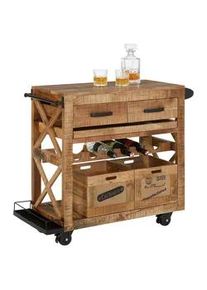 Servierwagen in Naturfarben