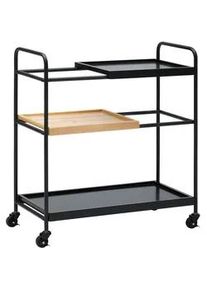 Rollwagen Giorgia Eichefarben/ Schwarz Echtholz/MDF