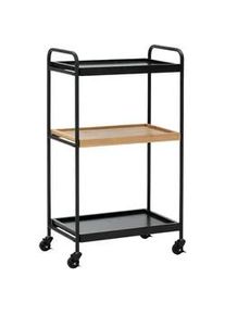 Rollwagen Giorgia Eichefarben/ Schwarz Echtholz/MDF