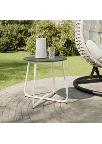 Gartenbeistelltisch Pine Wei&szlig;/Dunkelgrau