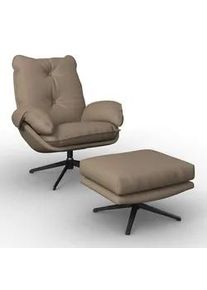 Sessel Andrea Lederlook Braun Drehbar