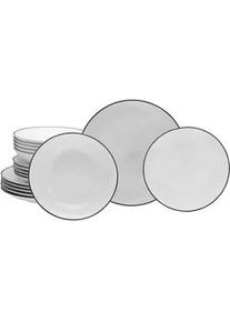 Creatable Tafelservice Luna Black Line Schwarz/Wei&szlig;, 18-teilig