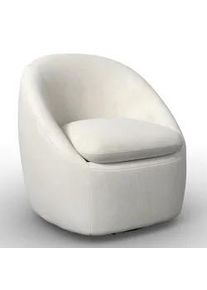 Sessel Dora Wei&szlig; Chenille drehbar