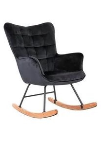 ByLiving Schaukelsessel Richie Schwarz, Samt
