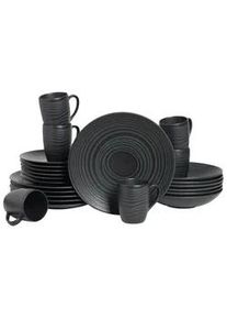 Creatable Kombiservice Lava Stone Black Schwarz, 24-teilig