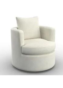 Sessel Marieta Wei&szlig; Chenille drehbar