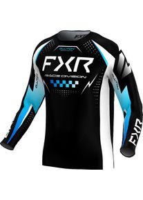 FXR Clutch Pro MX Black, maillot , couleur: Noir/Bleu/Blanc , taille: XL