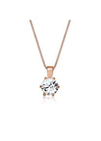 Elli, Damen, Silberkette &raquo;Halskette Solit&auml;r Glas Kristalle Wei&szlig; 925 Sterling Silber&laquo;, Rosegold, Rosegold, Halskette f&uuml;r Damen mit Solit&auml;r Glas 