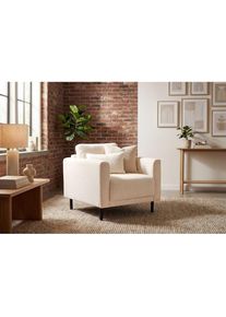 Home Affaire, Sessel &raquo;Sveeva, Breite 78 cm, schwarze Metallf&uuml;&szlig;e&laquo; langlebiger Webstoff, viele Farben zur Auswahl, creme, 100% PES, Webstoff, creme