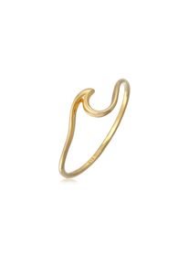Elli Premium, Damen, Silberring &raquo;Ring Wellen Wave Strand Maritim 375 Gelbgold&laquo;, Gold, 52, Maritimer Wellen Ring im Surfer-Style f&uuml;r Damen