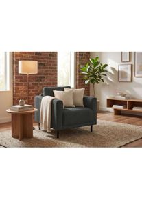 Home Affaire, Sessel &raquo;Sveeva, Breite 78 cm, schwarze Metallf&uuml;&szlig;e&laquo; langlebiger Webstoff, viele Farben zur Auswahl, anthracite, 100% PES, Webstoff, 