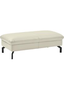 Die PlanBar, Hocker &raquo;PN-EM20028&laquo; hochwertiges Glattleder, stylische Metallf&uuml;&szlig;e, Torro white, B/H/T: 127 cm x 45 cm x 65 cm, Torro white