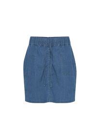 oxmo, Damen, Sweatrock &raquo;Sweatrock OXLille&laquo;, Mid Blue Denim, 36, Mid Blue Denim, Kurzer Jeansrock mit Gummizug und Kordel