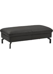 Die PlanBar, Hocker &raquo;PN-EM20028&laquo; hochwertiges Glattleder, stylische Metallf&uuml;&szlig;e, Torro schwarz, B/H/T: 127 cm x 45 cm x 65 cm, Torro schwarz
