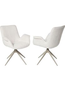 Jahnke, Schalenstuhl &raquo;BAT TWIST DUO&laquo; () 2er Set, drehbar, gepolstert, mit Armlehnen, B:66xT:60, 5xH:85 cm, off white/ creme + creme, Polyester, B/H/T: