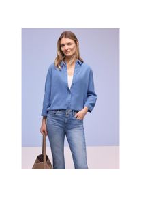 Street One, Damen, Hemdbluse im Washed-Look, 3/4-Arm, bonnet blue, 36, Hemdbluse f&uuml;r Damen von Street One