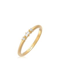 Elli DIAMONDS, Damen, Silberring &raquo;Ring Verlobungsring Diamant (0.03 ct.) Rechteck 925 Silber&laquo;, Gold, 54, Zauberhafter Diamantring f&uuml;r Damen