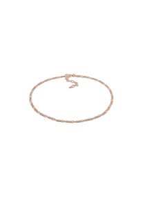 Elli, Damen, Fu&szlig;kette &raquo;Fu&szlig;schmuck Figaro Fu&szlig;kettchen Basic 925 Silber&laquo;, Rosegold, 28, Klassische Fu&szlig;kette f&uuml;r Frauen