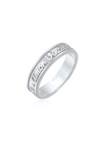Elli, Damen, Silberring &raquo;Ring Bandring Worte Amor Vincit Omnia 925 Silber&laquo;, Silber, 52, Einzigartiger Bandring mit Schriftzug f&uuml;r Damen
