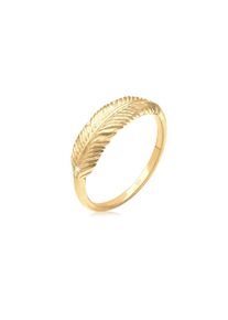 Elli, Damen, Silberring &raquo;Ring Silberring Feder 925 Sterling Silber&laquo;, Gold, 56, Schlichter Ring f&uuml;r Damen mit Feder Motiv
