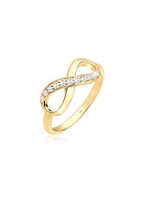 Elli, Damen, Silberring &raquo;Ring Infinity Zirkonia Eye Catcher 925 Sterling Silber&laquo;, Gold, 56, Eleganter Ring aus 925er Sterling Silber