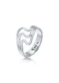 Elli, Damen, Silberring &raquo;Ring Wellen Modern Filigran 925 Sterling Silber&laquo;, Silber, 58, Eleganter Ring f&uuml;r Damen im modischen Wellen Design