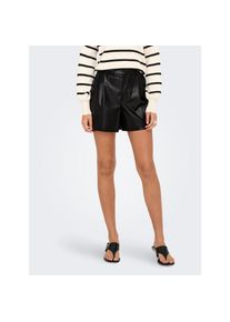 Only, Damen, Shorts &raquo;ONLSMOOTH HW FAUX LEA SHORTS CC PNT&laquo; Lederimitat, regular fit, Black, N-Gr, S (36) - N-Gr, Black, Modische Shorts von Only