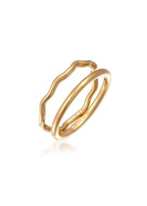Elli, Damen, Ring-Set &raquo;Ring Stapelringe 2er Set Bandringe 925 Silber&laquo;, Gold, 52, Zarte 2er Set Ring-Kombination f&uuml;r Damen